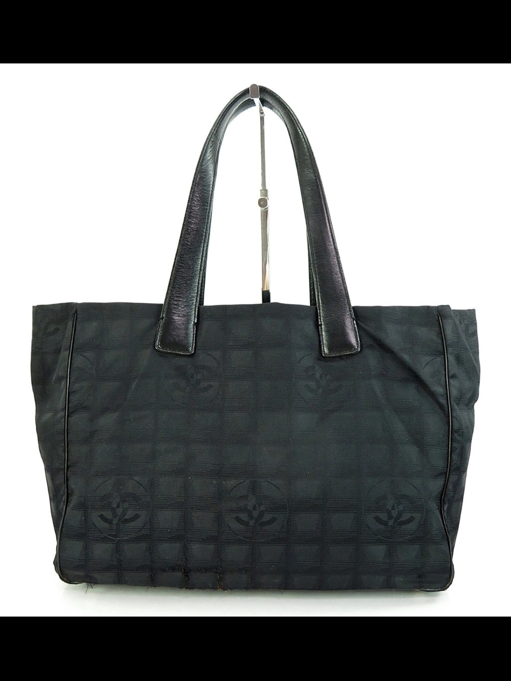 CHANEL Black Logo Jacquard Tote